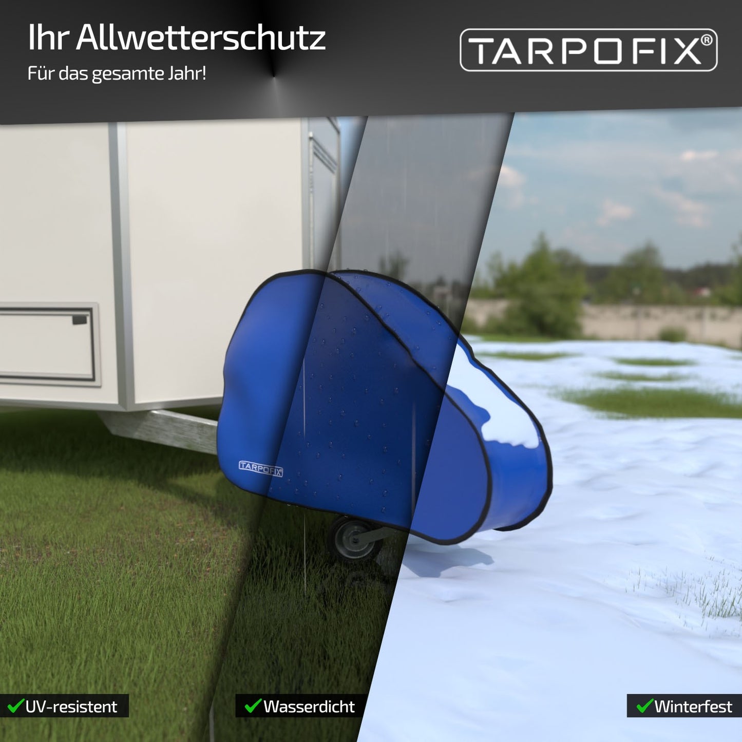 Deichselabdeckung groß für Pferdeanhänger Blau PVC