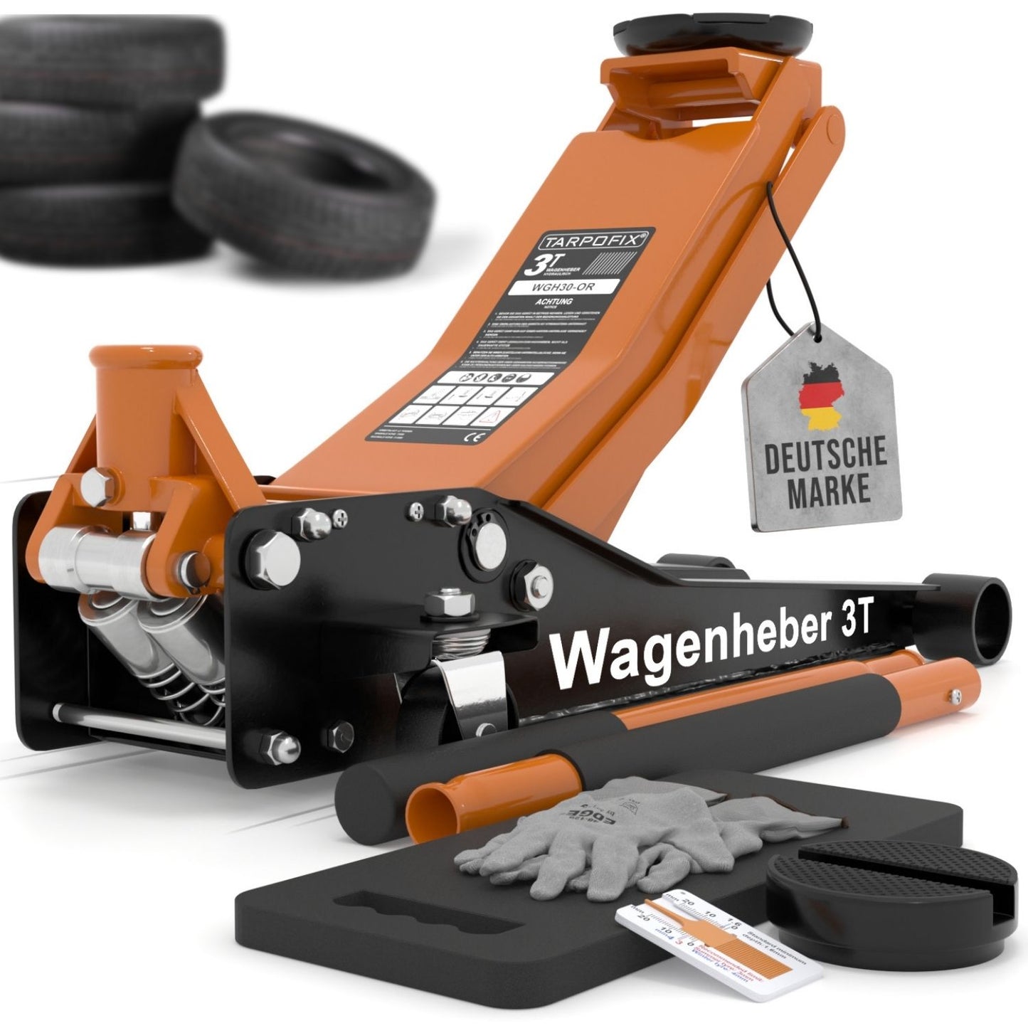 Wagenheber 3000kg Orange, Hydraulischer Wagenheber für Fahrzeuge