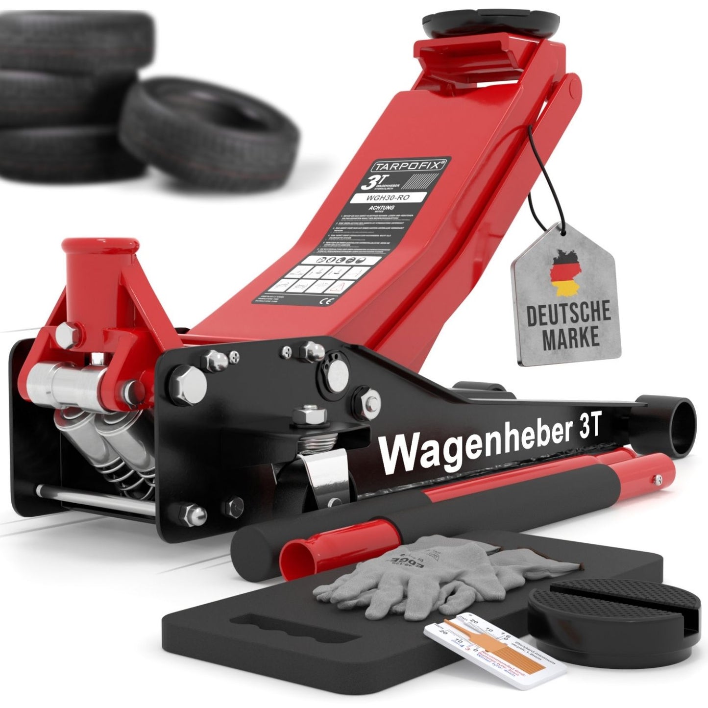 Hydraulischer Wagenheber 3000kg Rot von Tarpofix