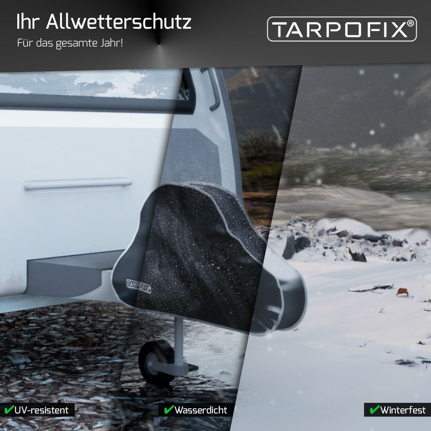 Deichselhaube Schwarz für Anhänger und Wohnwagen Schutz