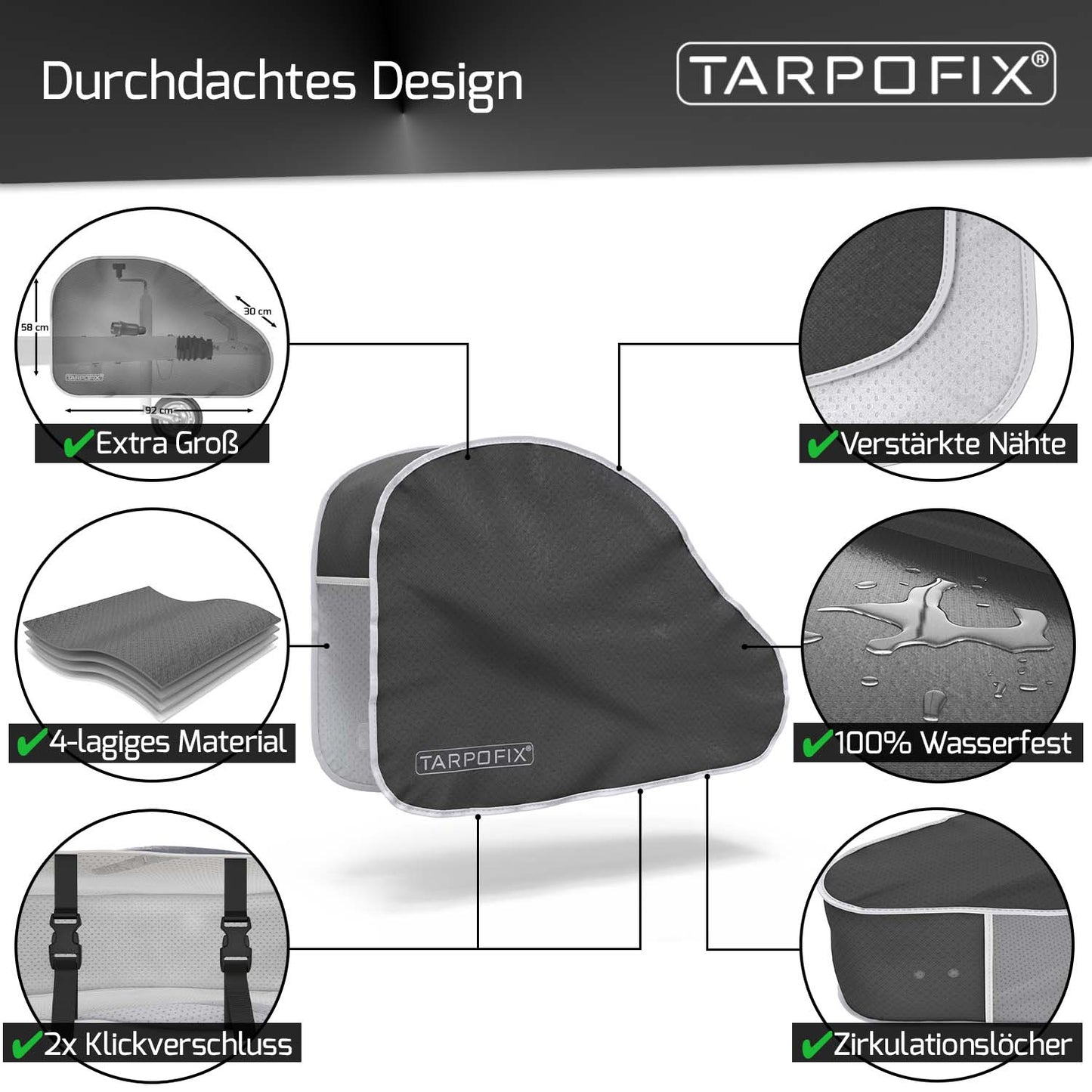Deichselhaube Schwarz für Anhänger und Wohnwagen Schutz