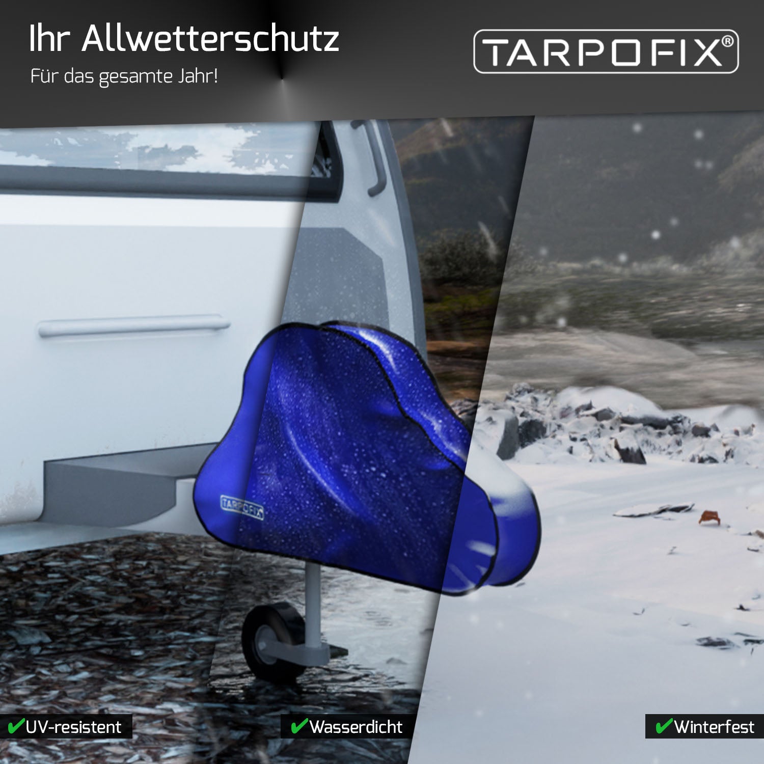 Deichselhaube Blau PVC für Anhänger und Wohnwagen Tarpofix