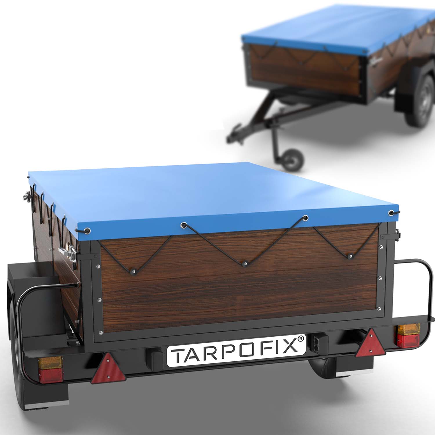 Tarpofix® Anhänger Hochplane 209x114x65 cm inkl. Planenseil