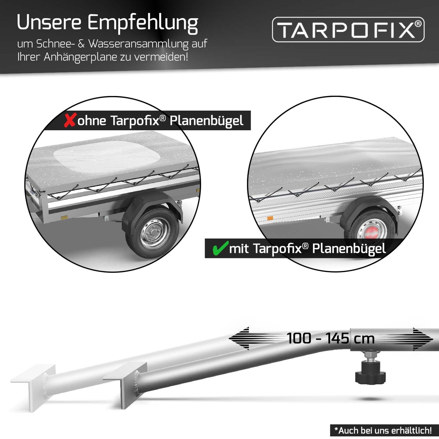 Anhänger Flachplane 217 x 117 cm mit Expander und Würgeklemmen