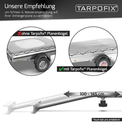 Anhänger Flachplane 217 x 117 cm mit Expander und Würgeklemmen