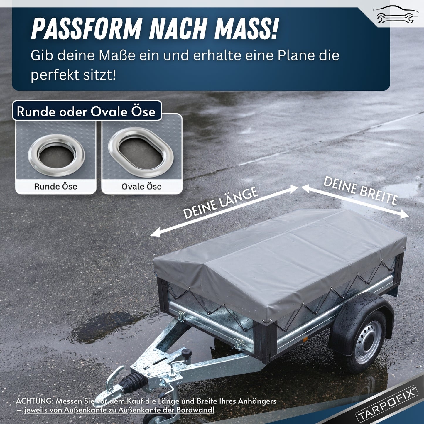 Flachplane nach Maß mit Spitzdach