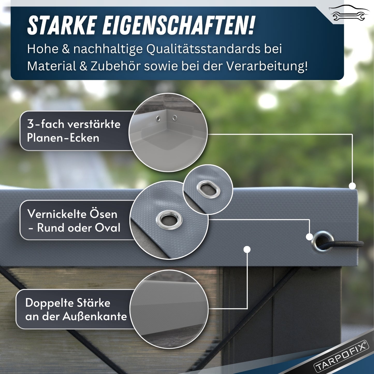 Flachplane nach Maß mit Spitzdach