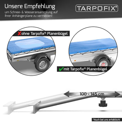 Anhänger Flachplane 217 x 117 cm mit Expander und Würgeklemmen