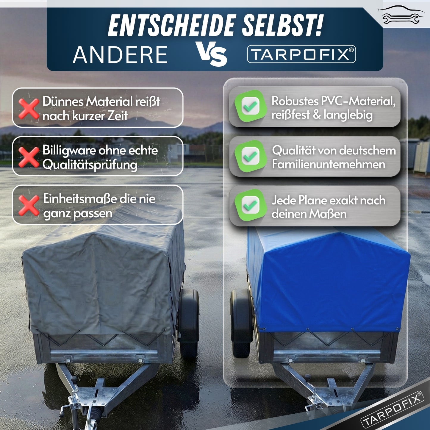 Hochplane nach Maß mit Spitzdach