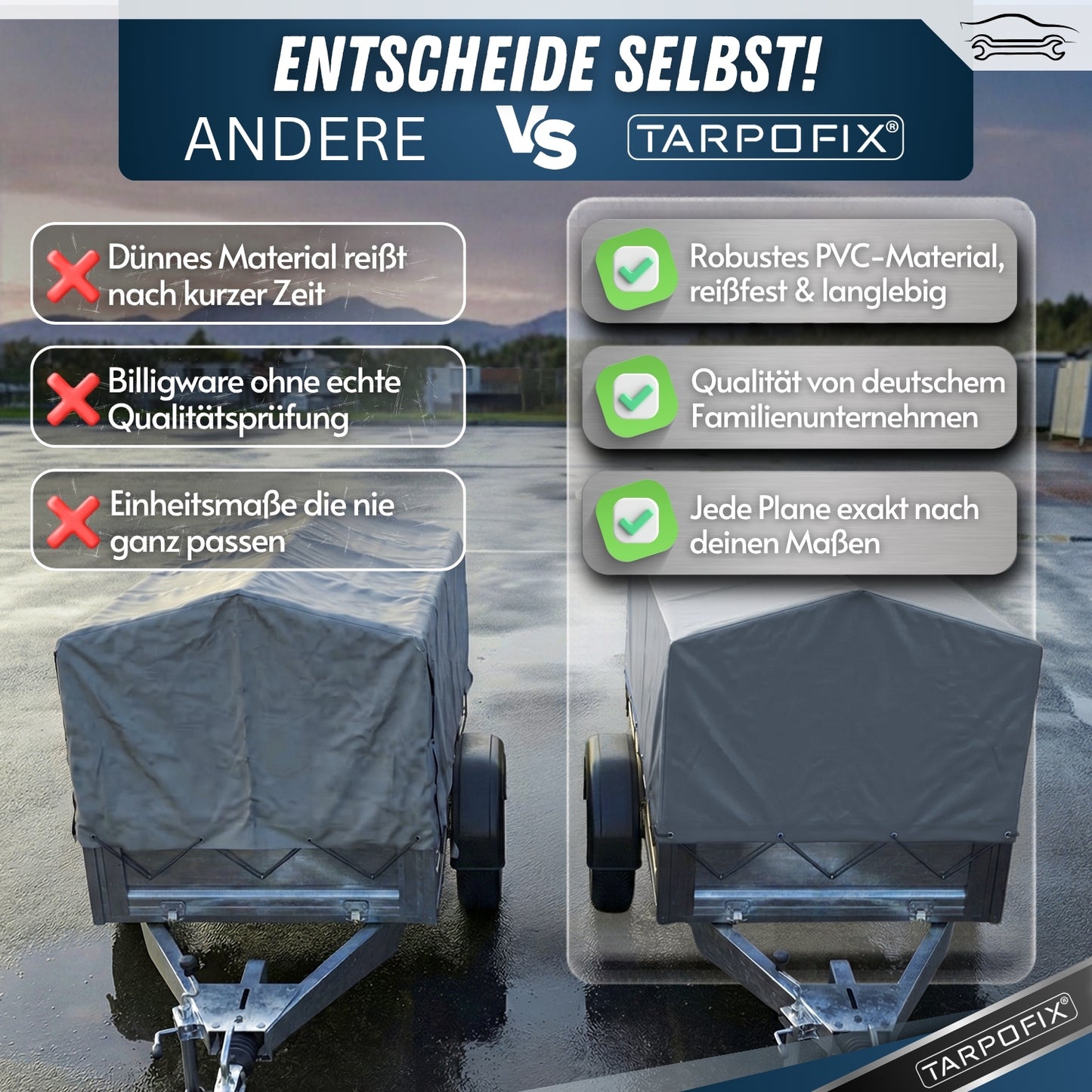 Hochplane nach Maß mit Spitzdach