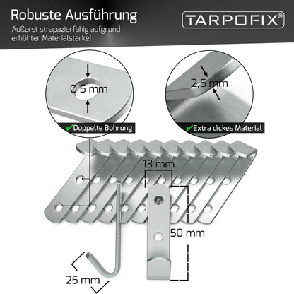 Planenhaken aus verzinktem Stahl (20 Stk.)