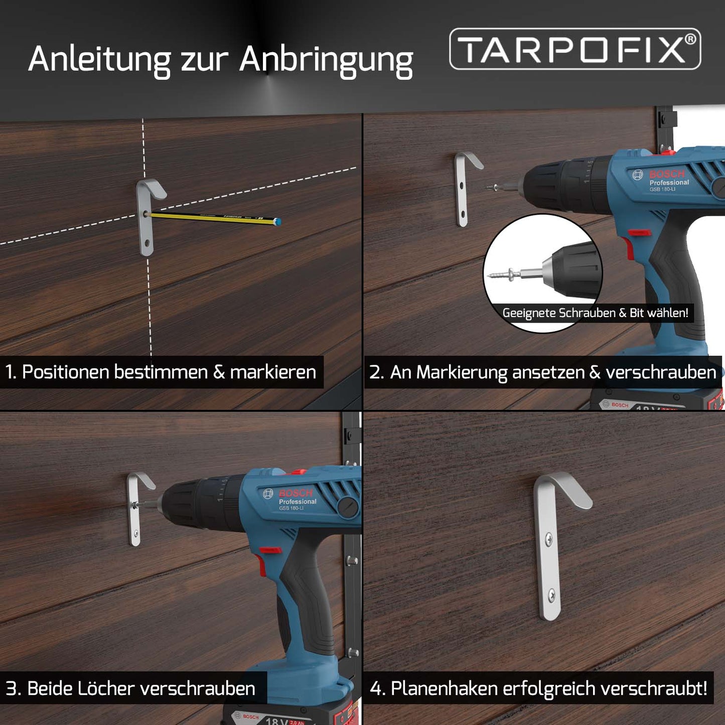 Planenhaken aus verzinktem Stahl (20 Stk.)
