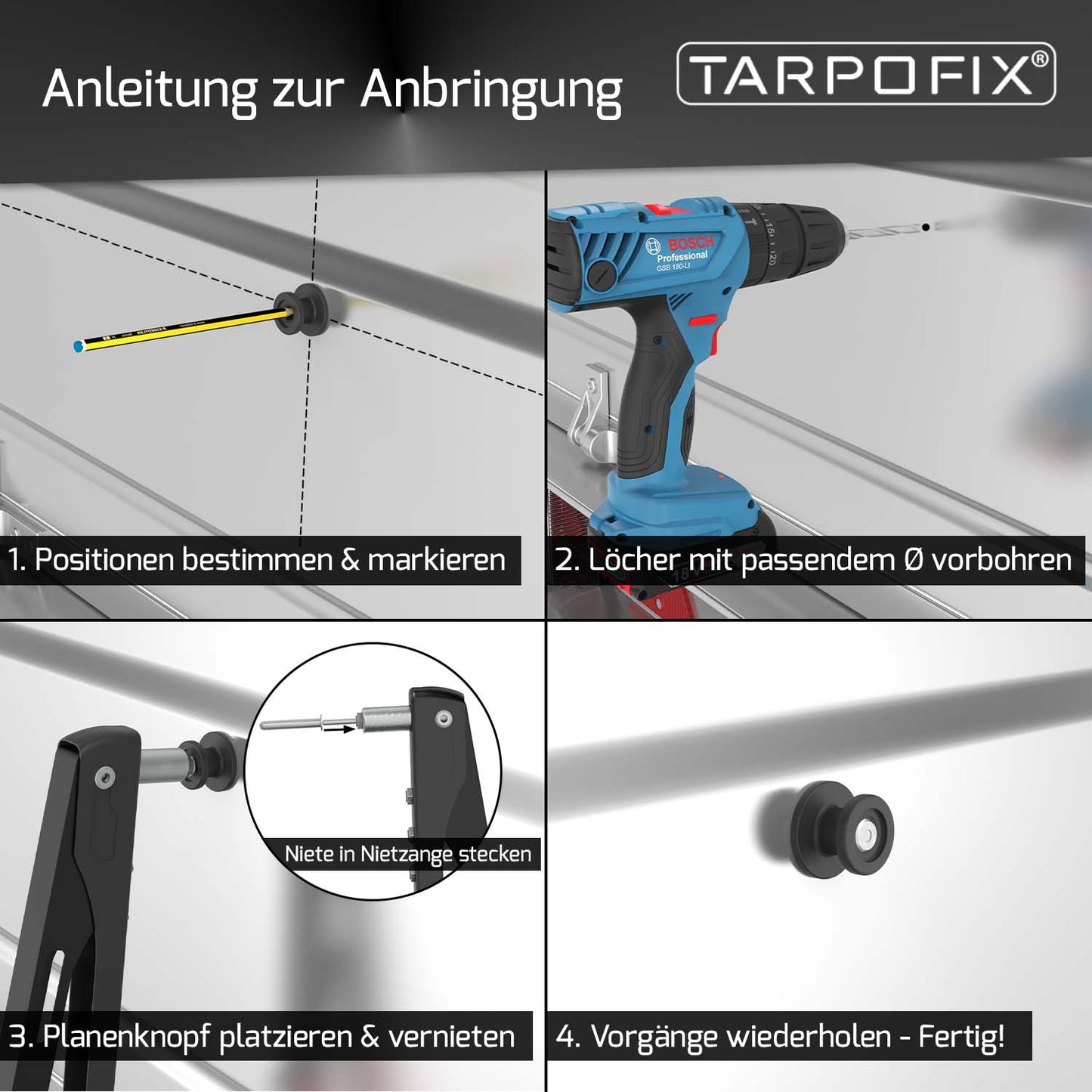 Planenknöpfe aus Hartkunststoff (20 Stk.)