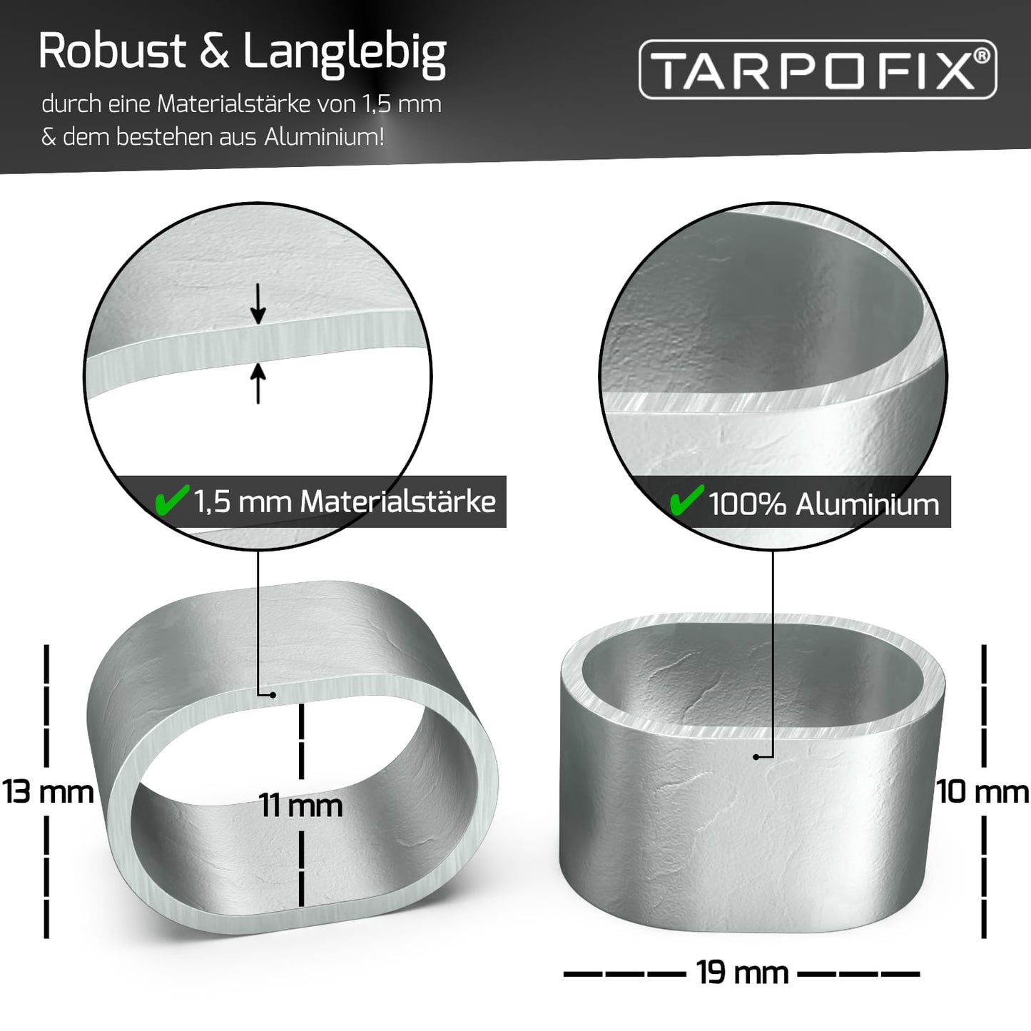 Würgeklemmen Oval aus Aluminium