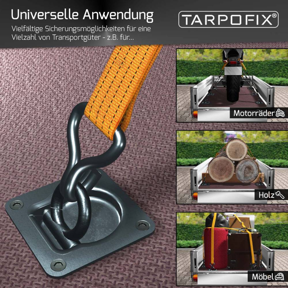 Zurrmulden + Gegenplatten (6 Stk.)