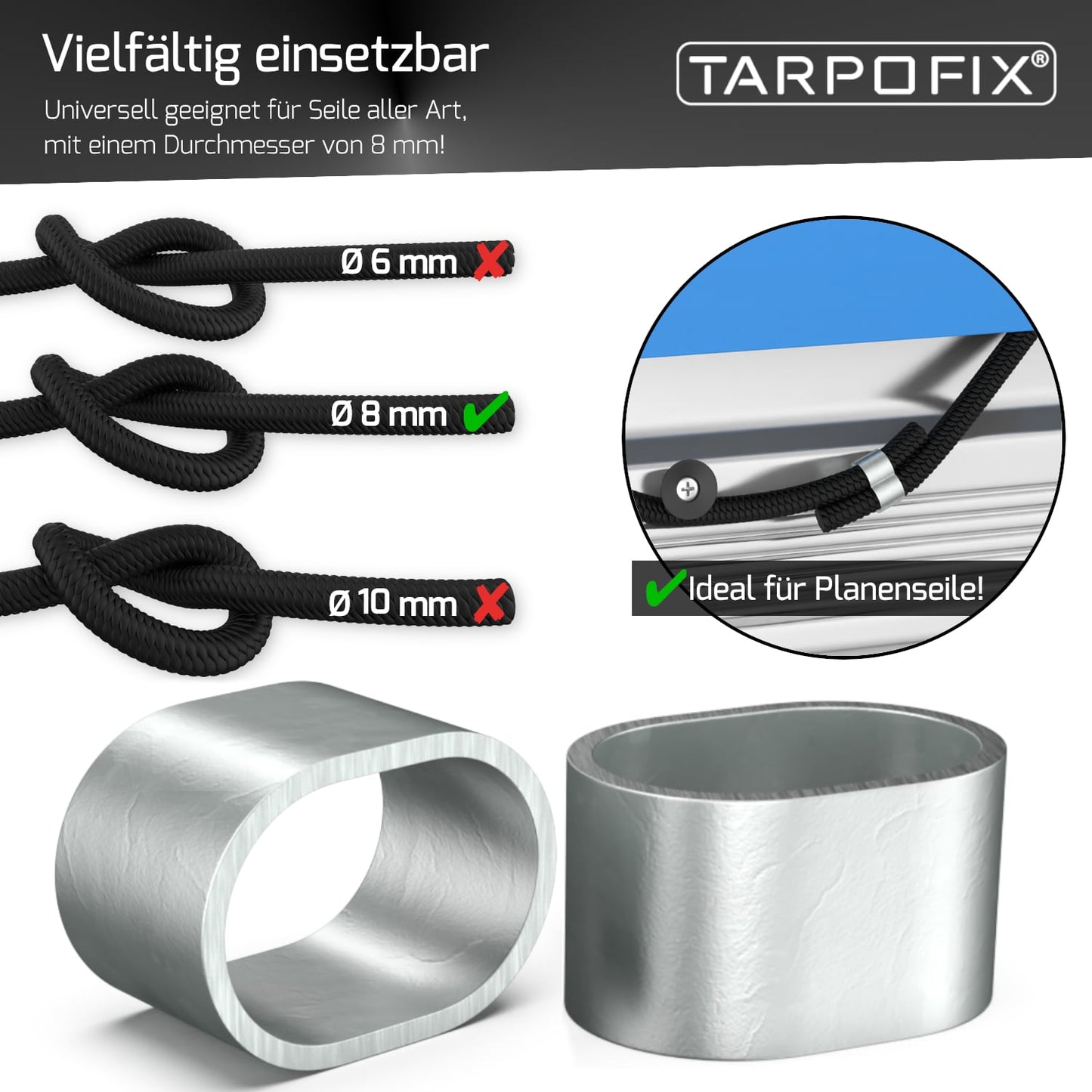 Würgeklemmen Oval aus Aluminium (25 Stk.)