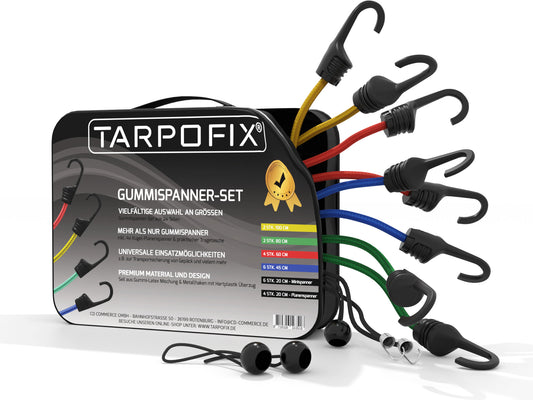 Gepäckspanner Set mit Haken und Expanderschlingen Tarpofix