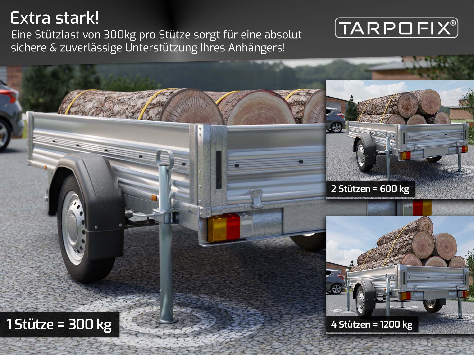 Anhängerstützen aus verzinktem Stahl (2 Stk.) – Tarpofix-Shop