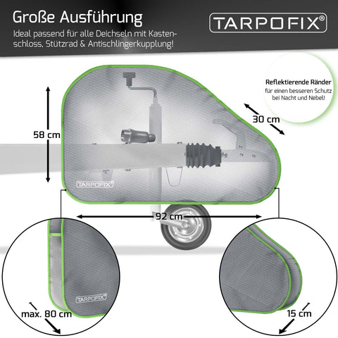 Deichselhaube Grau (Mit Reflektoren)