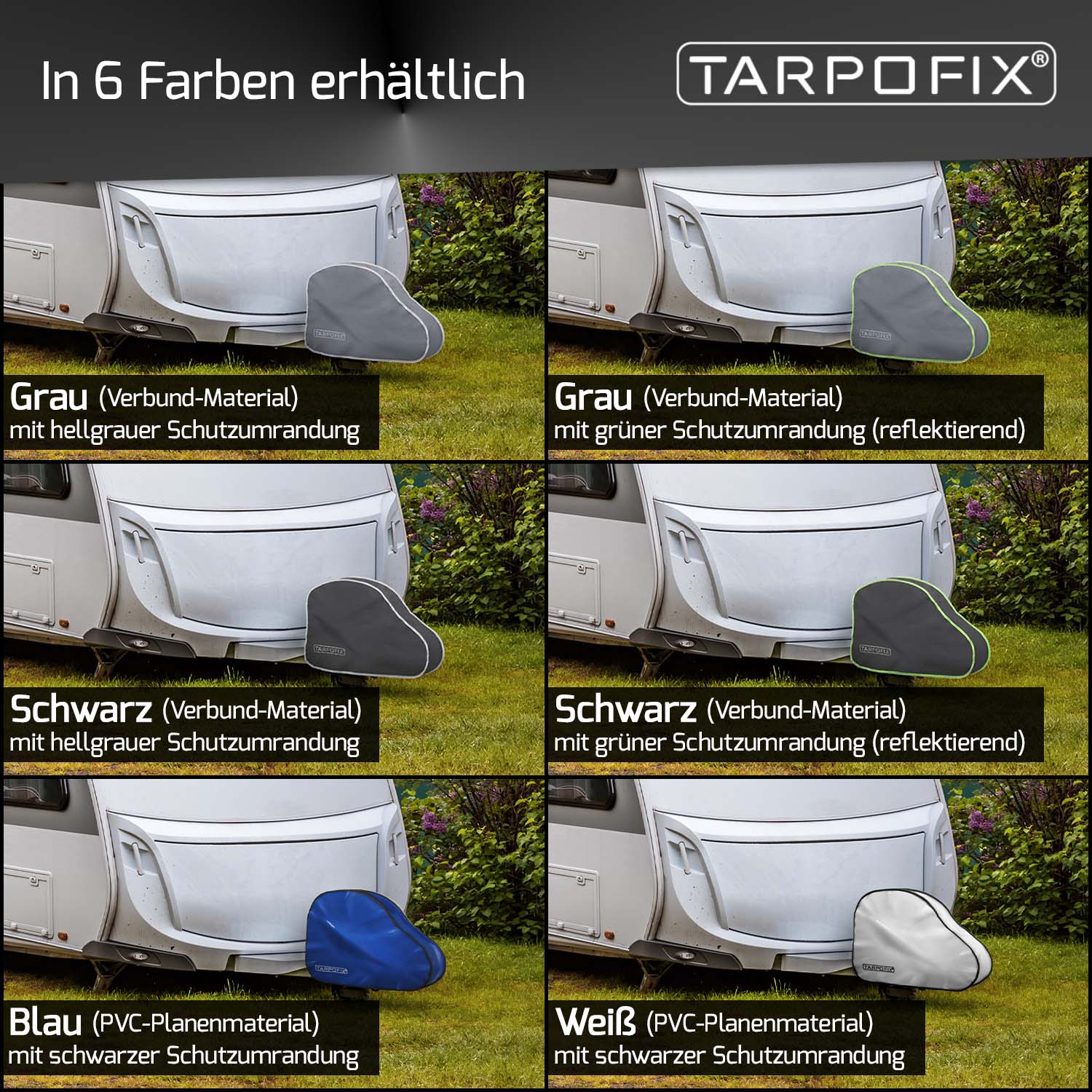 Deichselhaube Schwarz für Anhänger und Wohnwagen Schutz