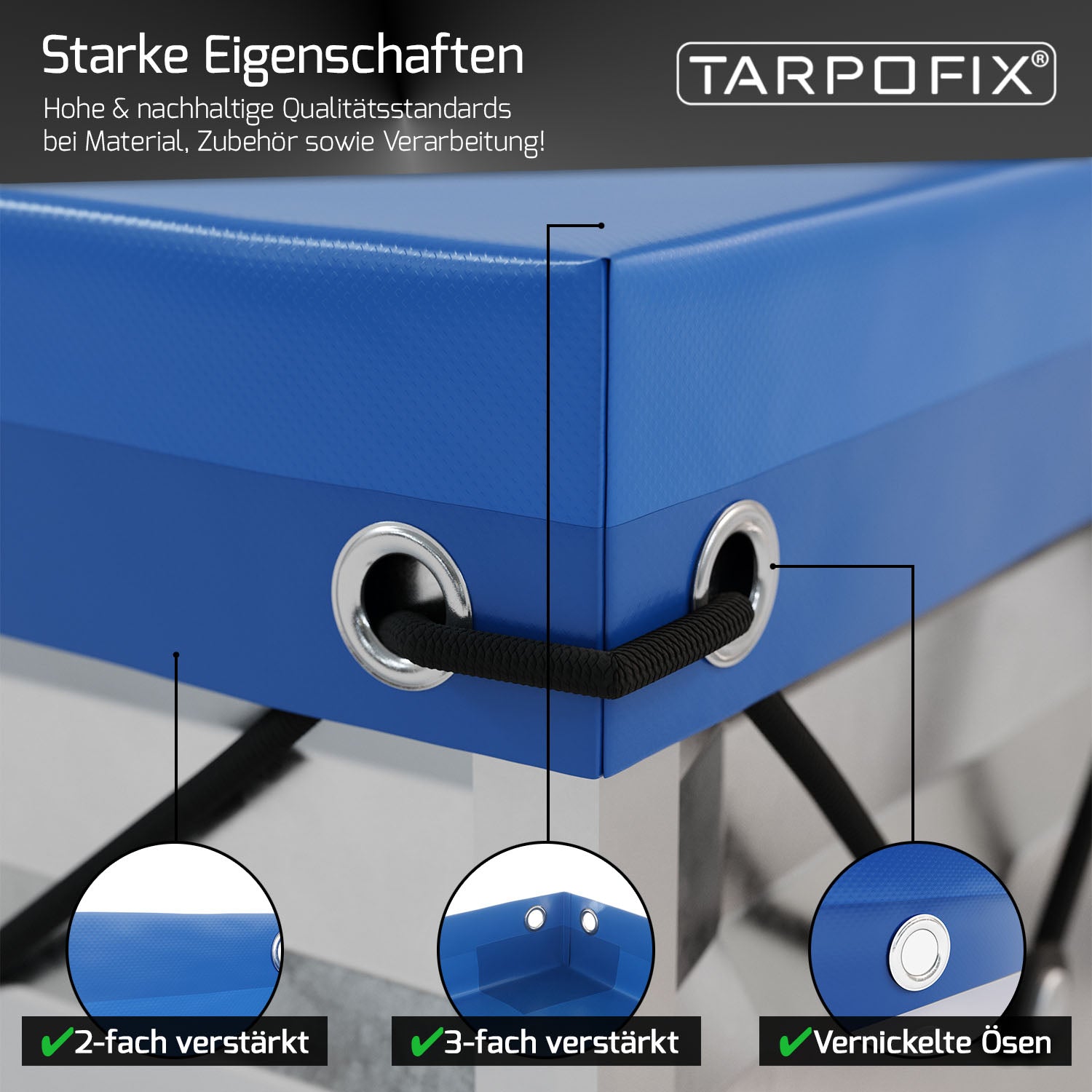 Tarpofix® Anhänger Flachplane 156 x 145 cm inkl. Planenseil – Tarpofix-Shop