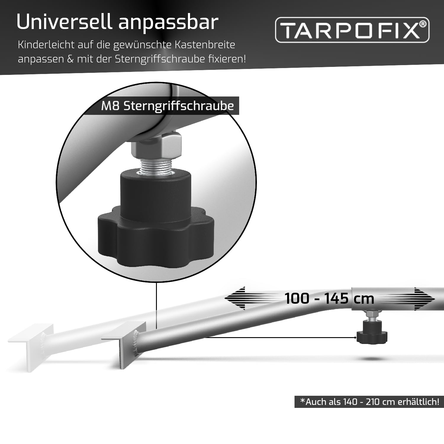 Tarpofix® Anhänger Planenbügel  verstellbar 100 - 145 cm – Tarpofix-Shop