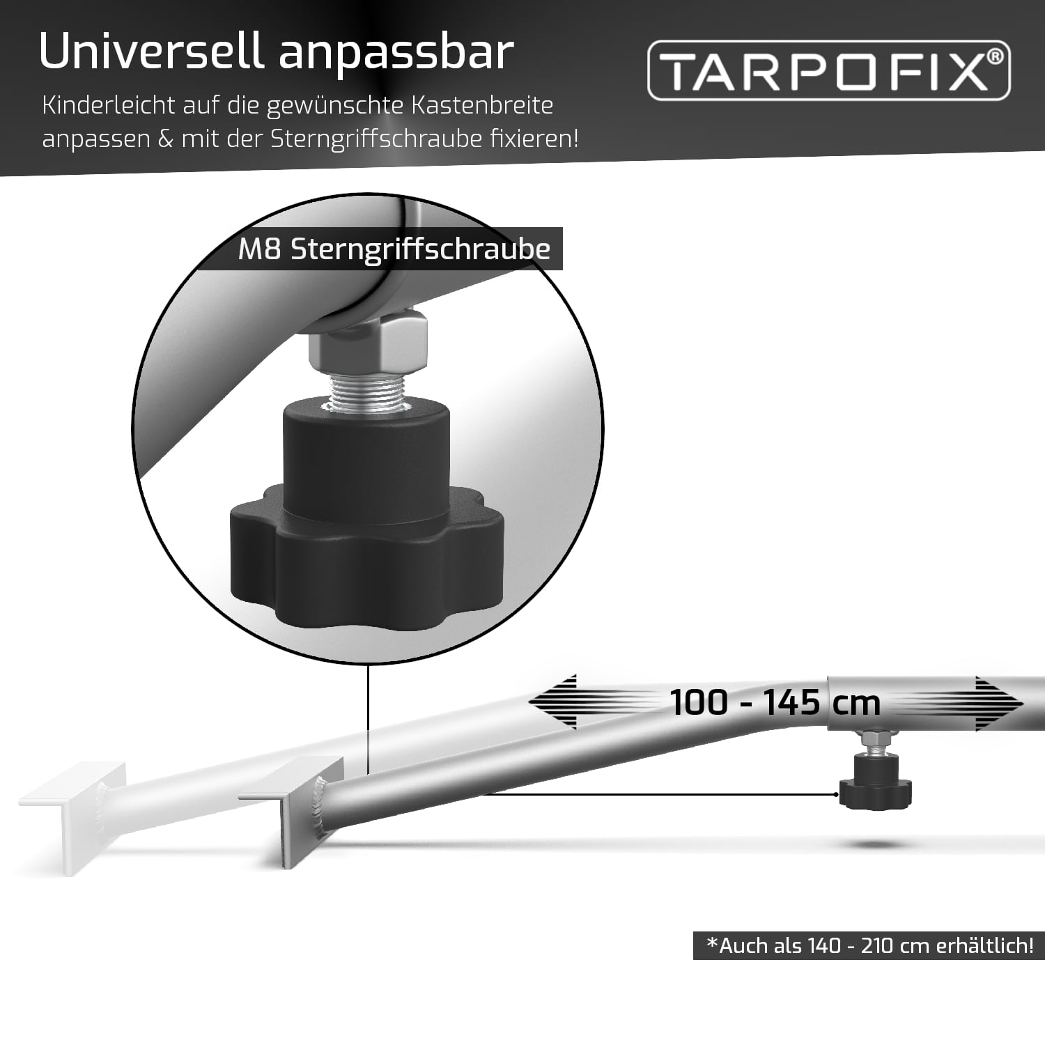Tarpofix® 1-4 stuks zeilhangers voor aanhangers, universele houder aanpasbaar (100-145 cm), duurzame en antislip aluminium beugel voor plat zeil, vergrendeling van 100% aluminium Tarpofix® 1-4 stuks zeilhangers voor aanhangers, universele houder aanpasbaar (100-145 cm), duurzame en antislip aluminium beugel voor plat zeil, vergrendeling van 100% aluminium