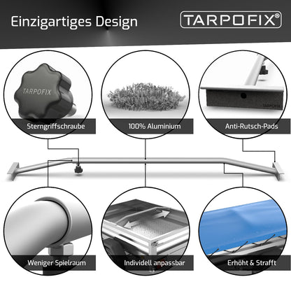 Anhänger Planenbügel 100 - 145 cm aus Aluminium von Tarpofix