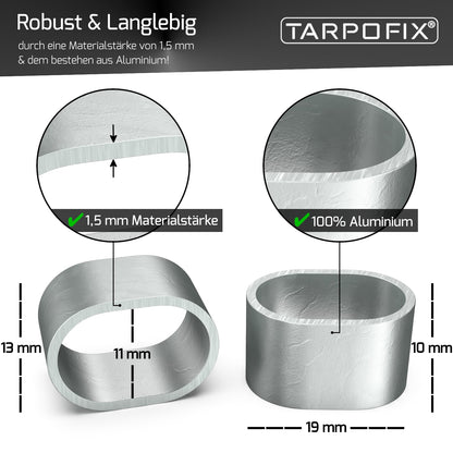 Würgeklemmen Oval aus Aluminium (10 Stk.)